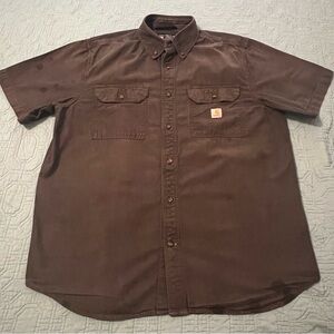 Carhartt mens loose fit button down short sleeve Large